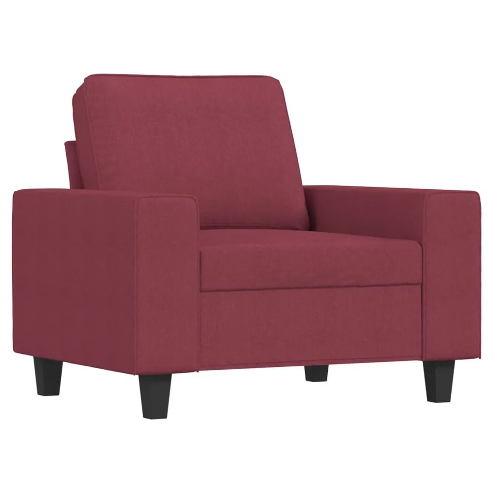 Poltrona 60 cm tecido vermelho tinto em Cinza Carvão