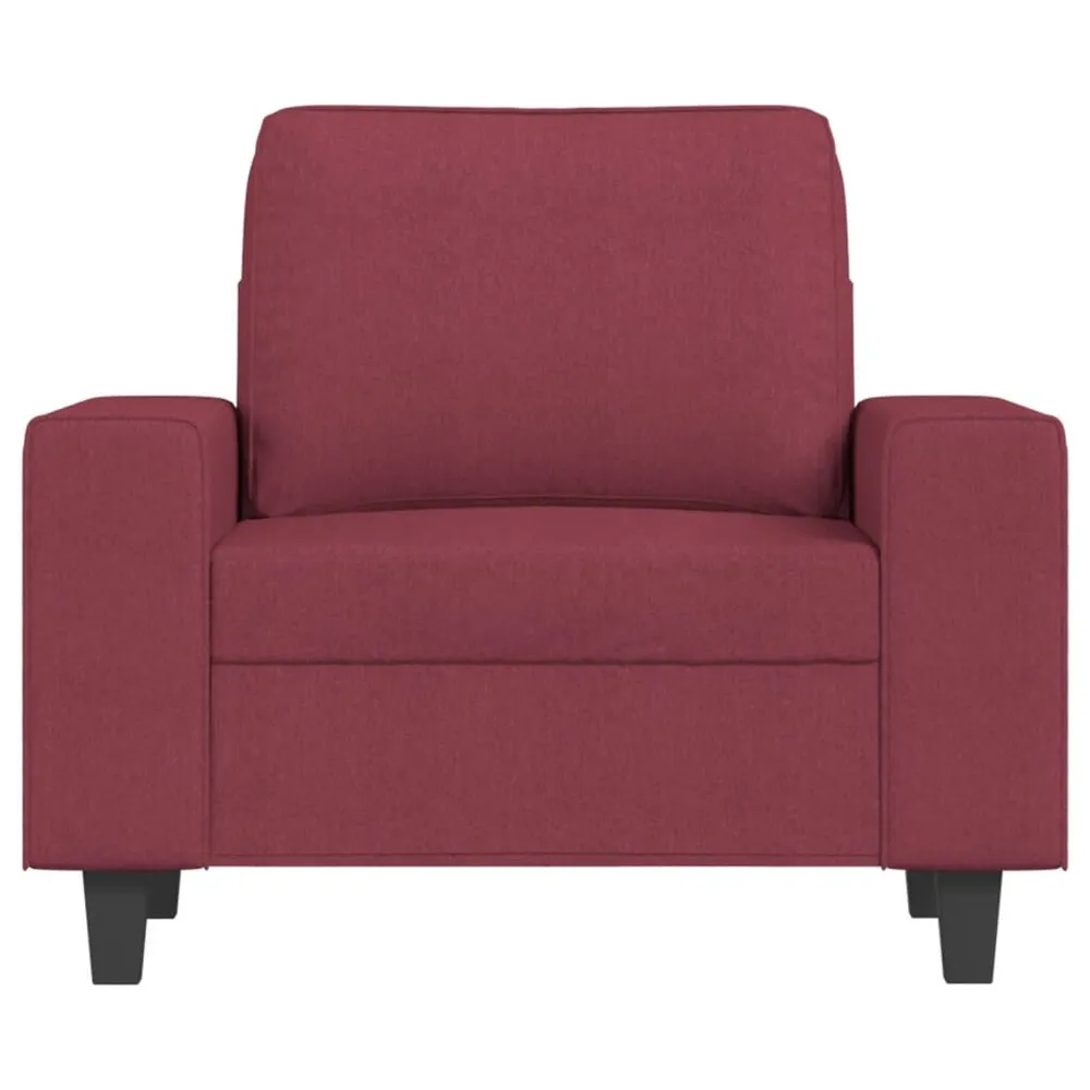 Poltrona 60 cm tecido vermelho tinto em Cinza Carvão