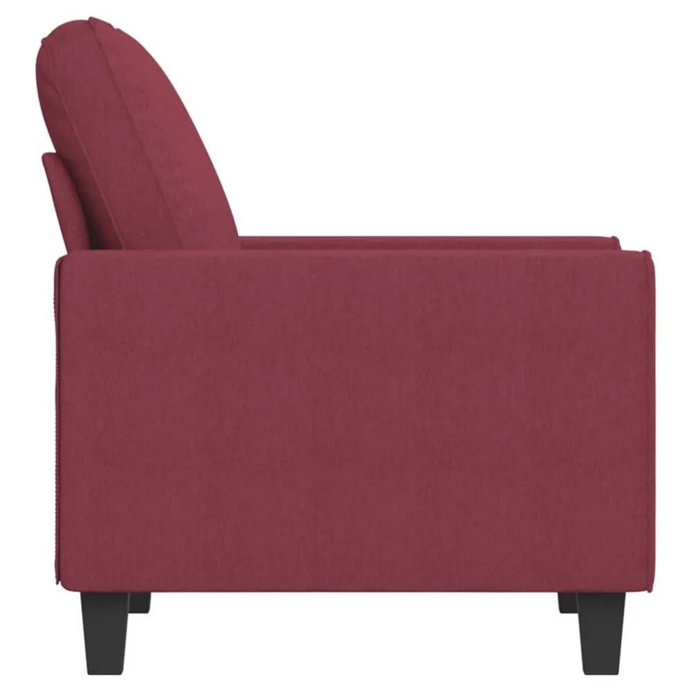 Poltrona 60 cm tecido vermelho tinto em Cinza Carvão