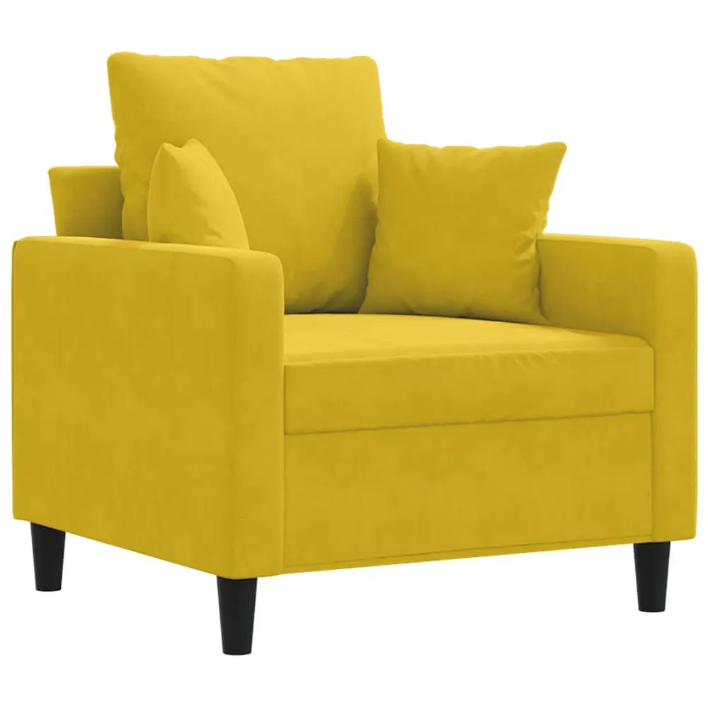 Poltrona 60 cm veludo amarelo (Kit Completo)
