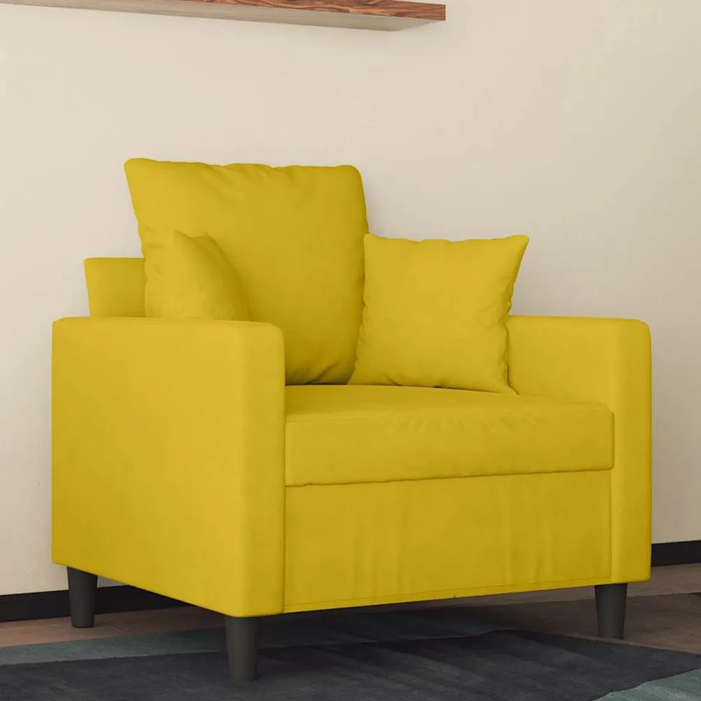 Poltrona 60 cm veludo amarelo (Kit Completo)