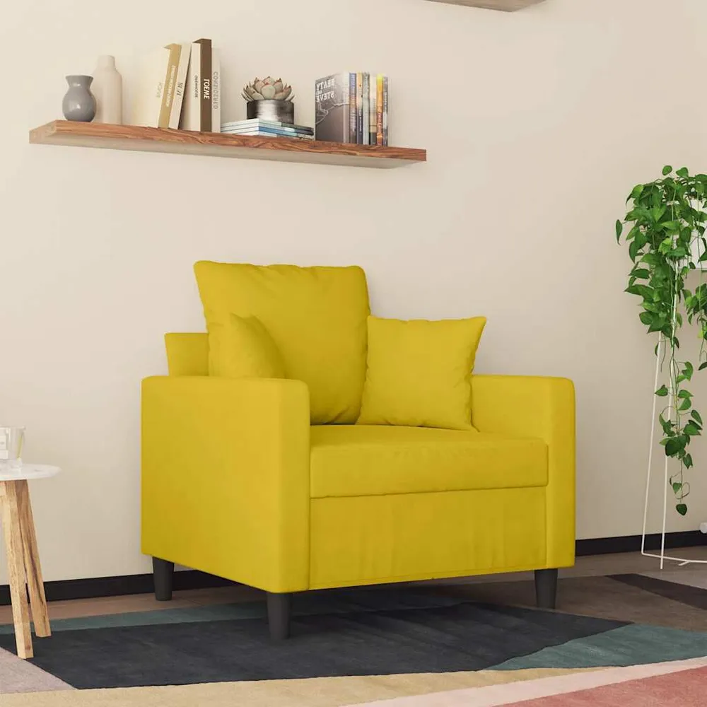 Poltrona 60 cm veludo amarelo (Kit Completo)