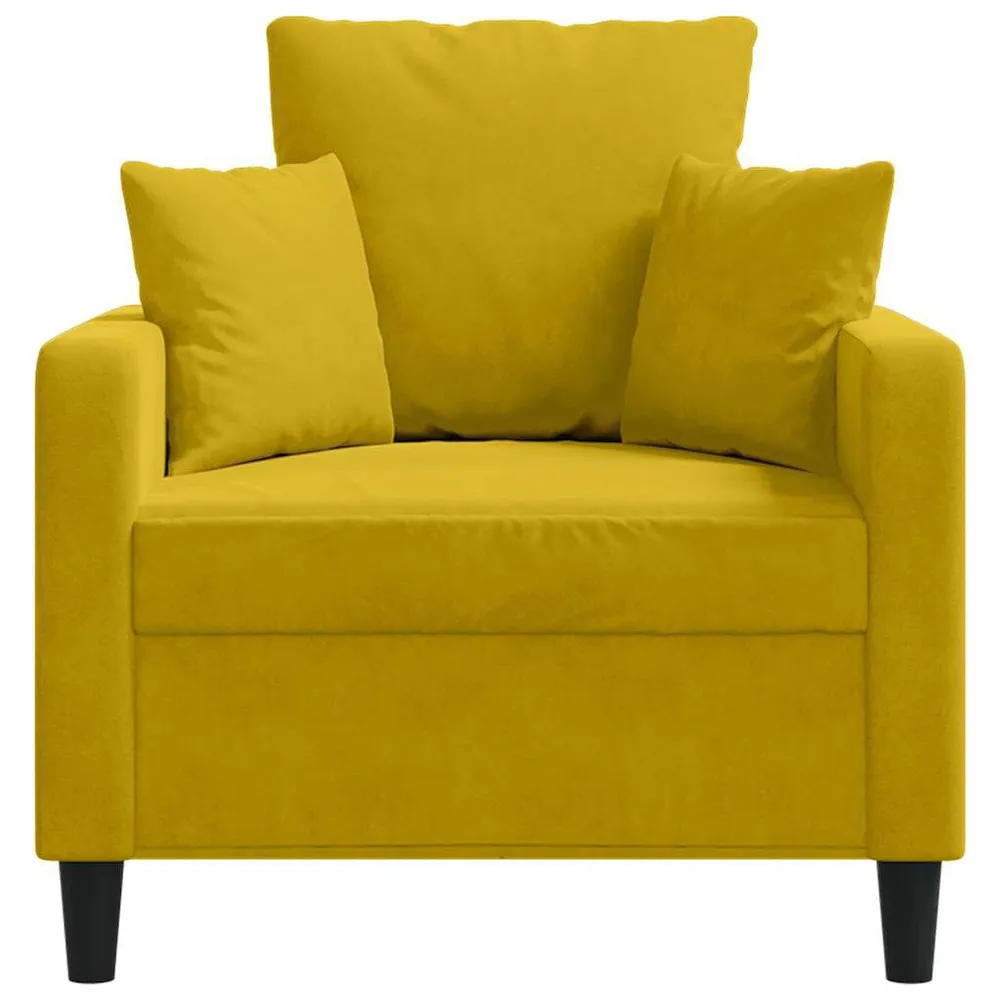 Poltrona 60 cm veludo amarelo (Kit Completo)