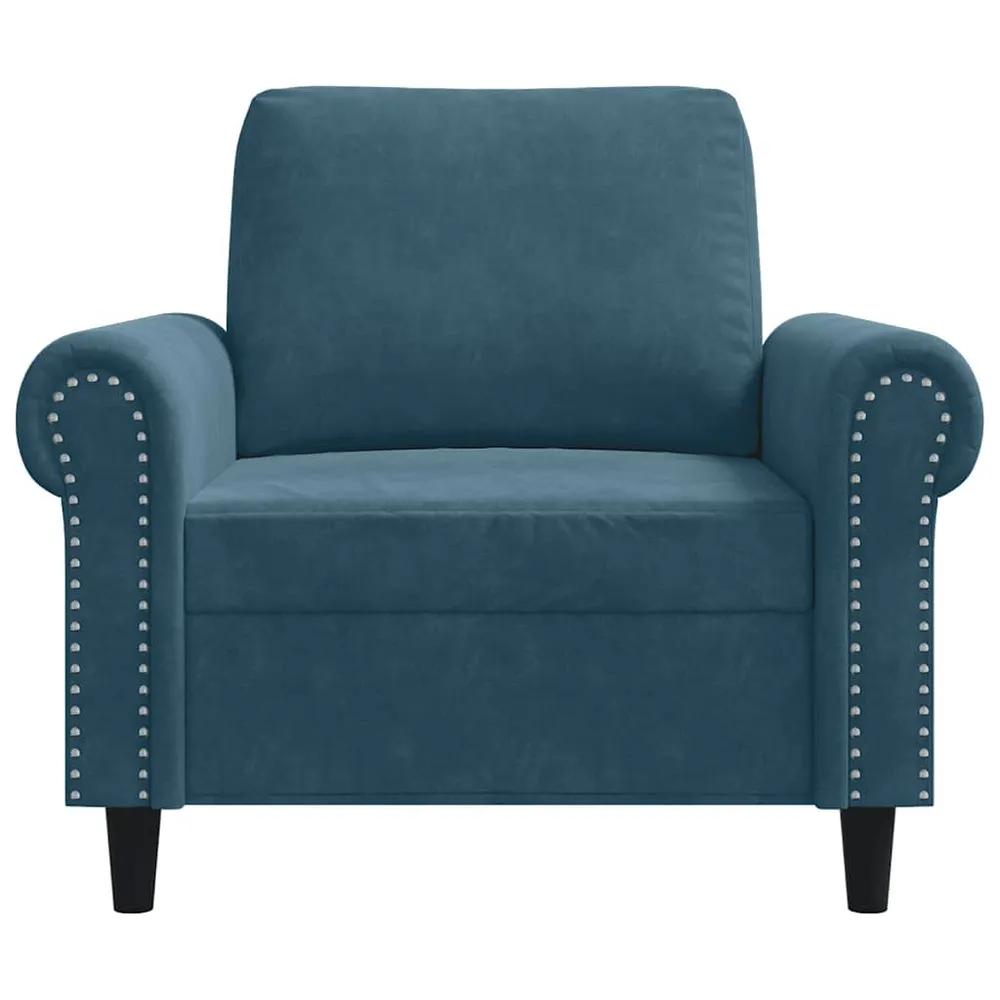 Poltrona 60 cm veludo azul com 6 Ganchos Incluídos