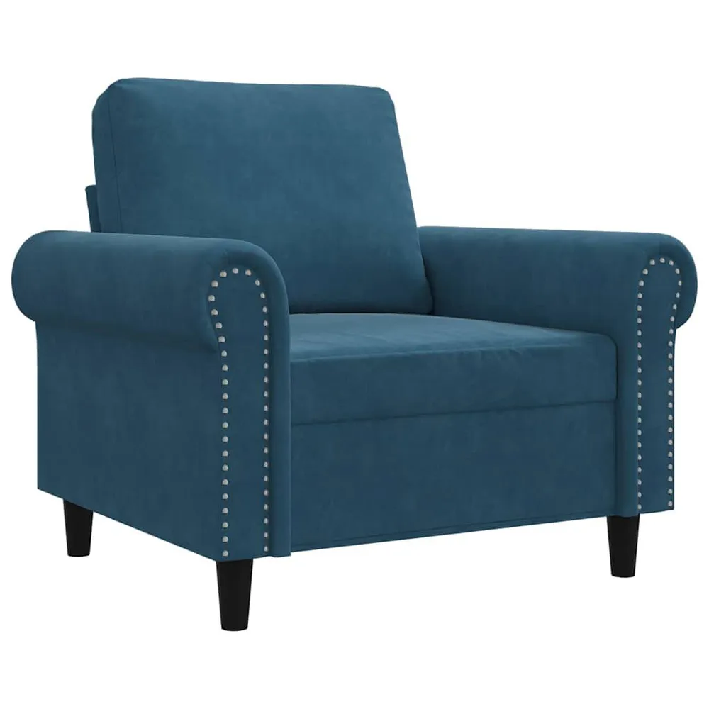 Poltrona 60 cm veludo azul com 6 Ganchos Incluídos