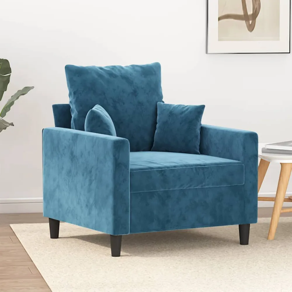Poltrona 60 cm veludo azul (Kit Completo)