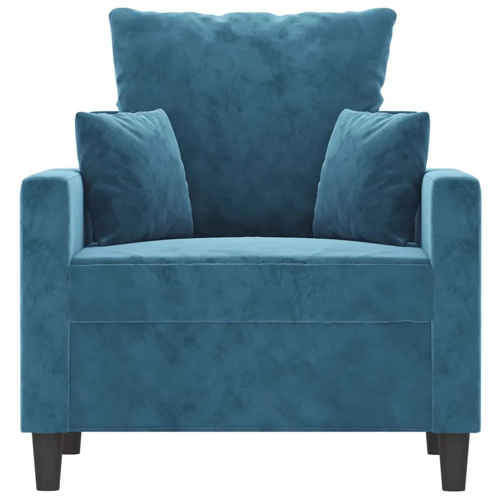 Poltrona 60 cm veludo azul (Kit Completo)