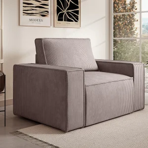 Poltrona veludo canelado violeta evidente estilo design AMELIA