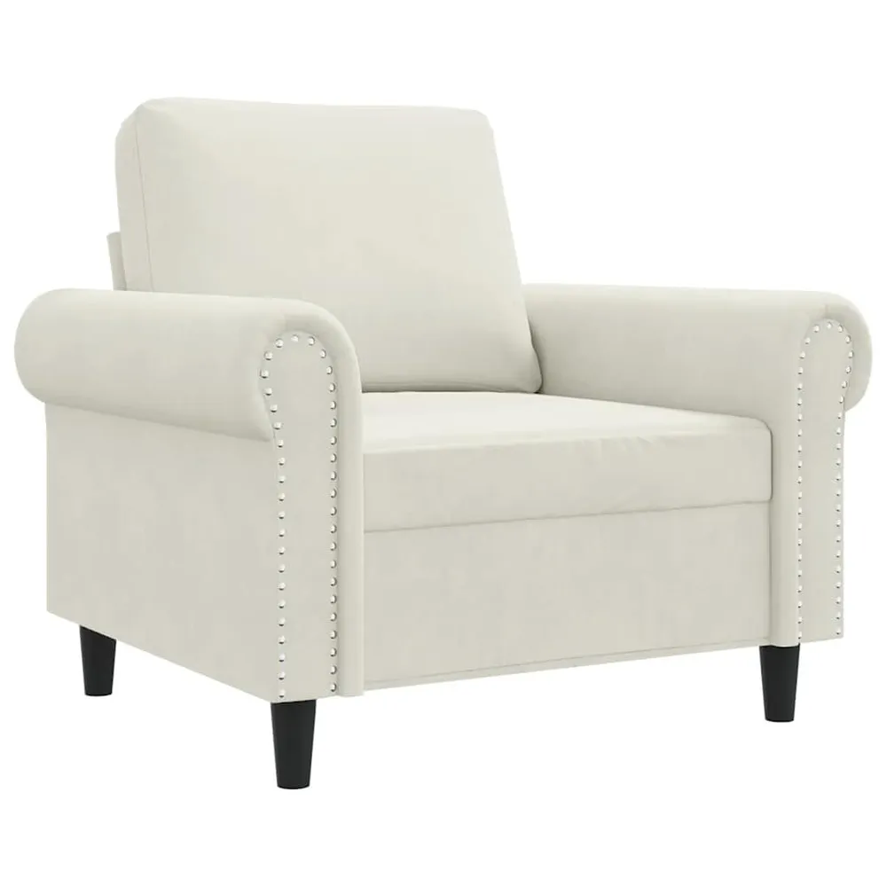 Poltrona 60 cm veludo cor creme (Kit Completo)