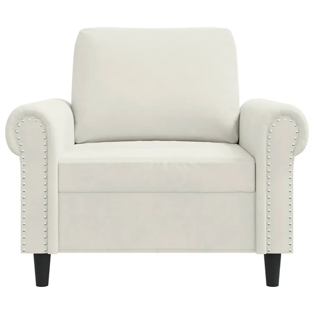 Poltrona 60 cm veludo cor creme (Kit Completo)