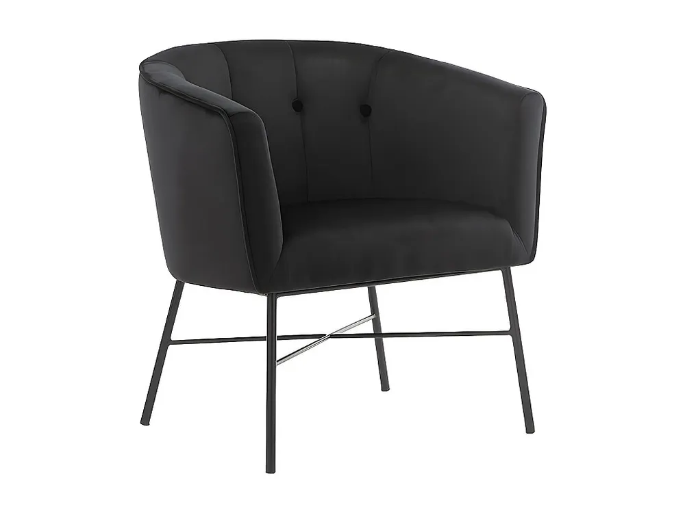 Poltrona em veludo Preto acolchoado estilo cabriolet - FAKART para Organização