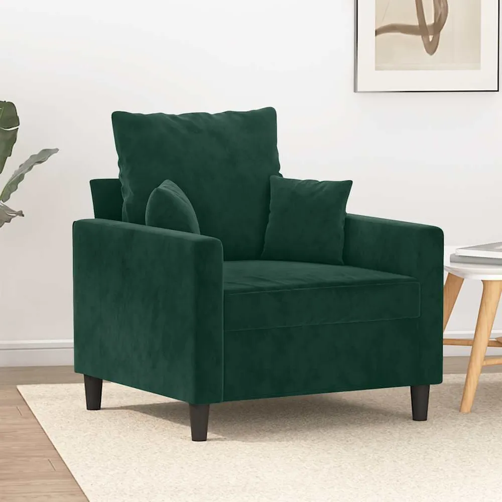 Poltrona 60 cm veludo verde-escuro com Fixação Magnética