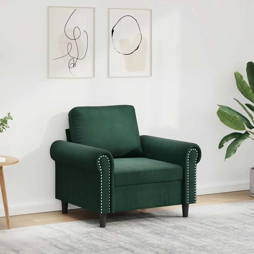 Poltrona 60 cm veludo verde-escuro - Compatibilidade Garantida