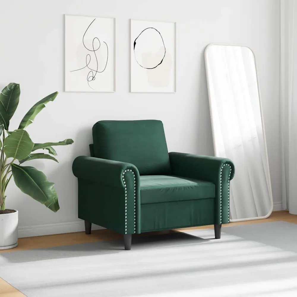 Poltrona 60 cm veludo verde-escuro - Compatibilidade Garantida