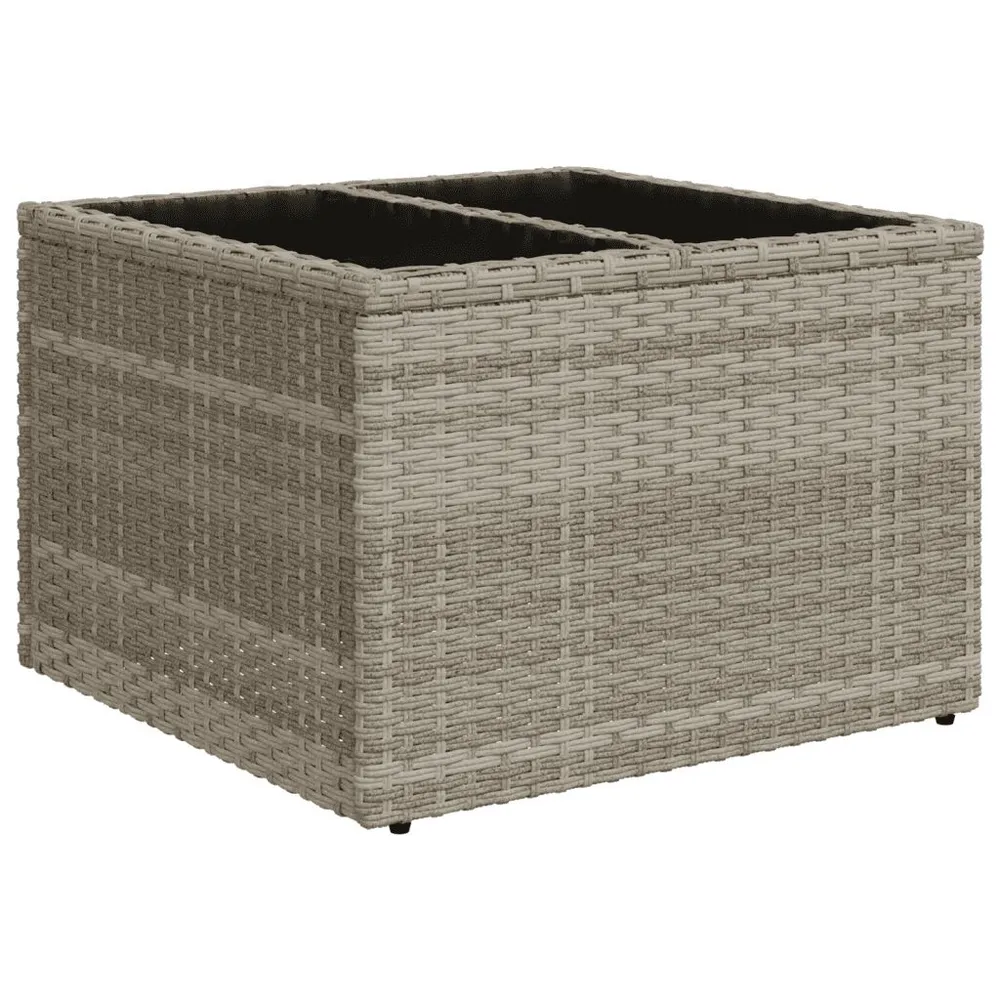 Prateleira Ajustável 6 pcs conj. sofás jardim com almofadões vime PE cinzento-claro