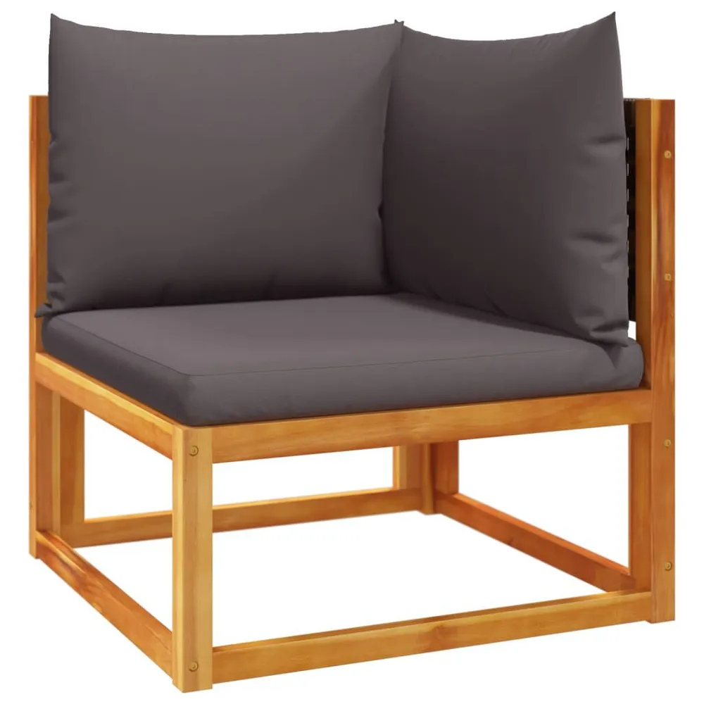 Prateleira Ajustável 6 pcs conjunto de sofás de jardim com almofadões acácia maciç