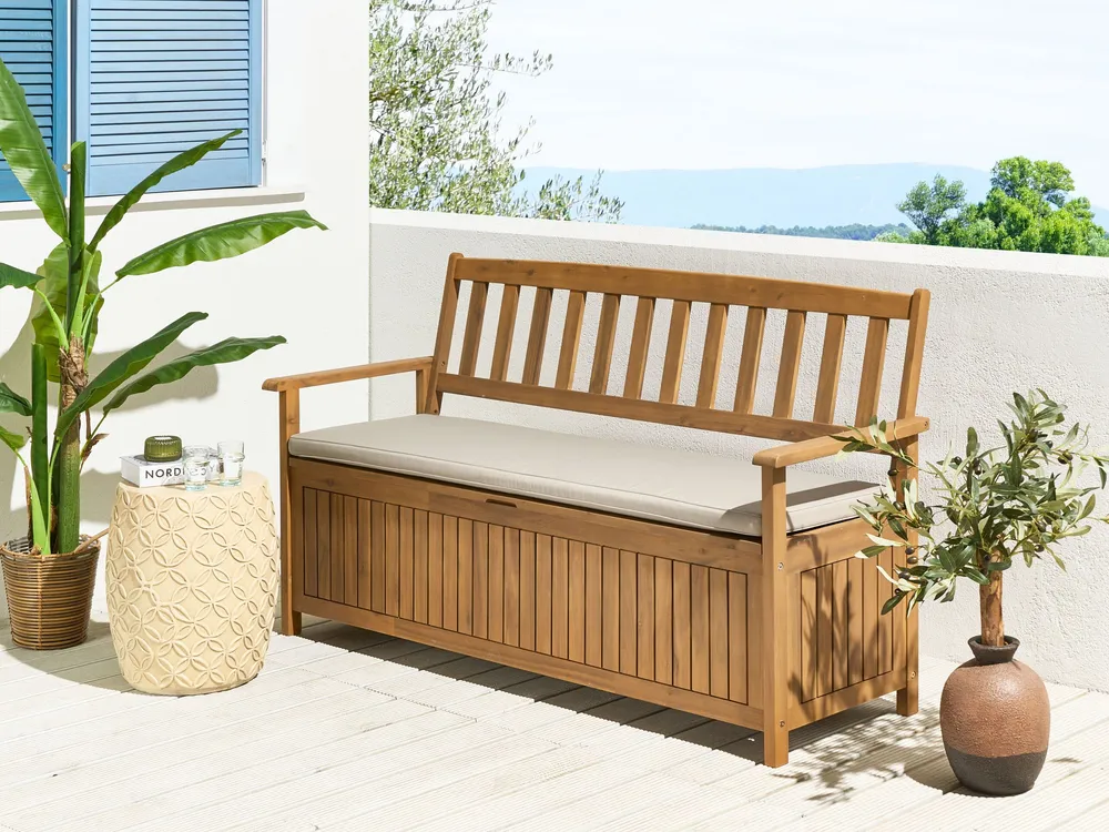 Premium para RV Almofada de assento em tecido taupe 148 x 45 cm SOVANA