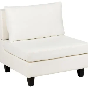 Premium para RV Módulo de cadeira de 1 lugar em tecido branco-creme UNSTAD