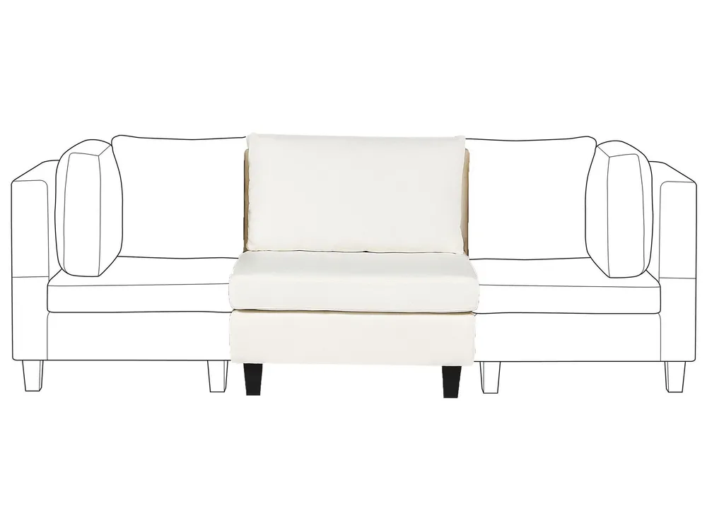 Premium para RV Módulo de cadeira de 1 lugar em tecido branco-creme UNSTAD