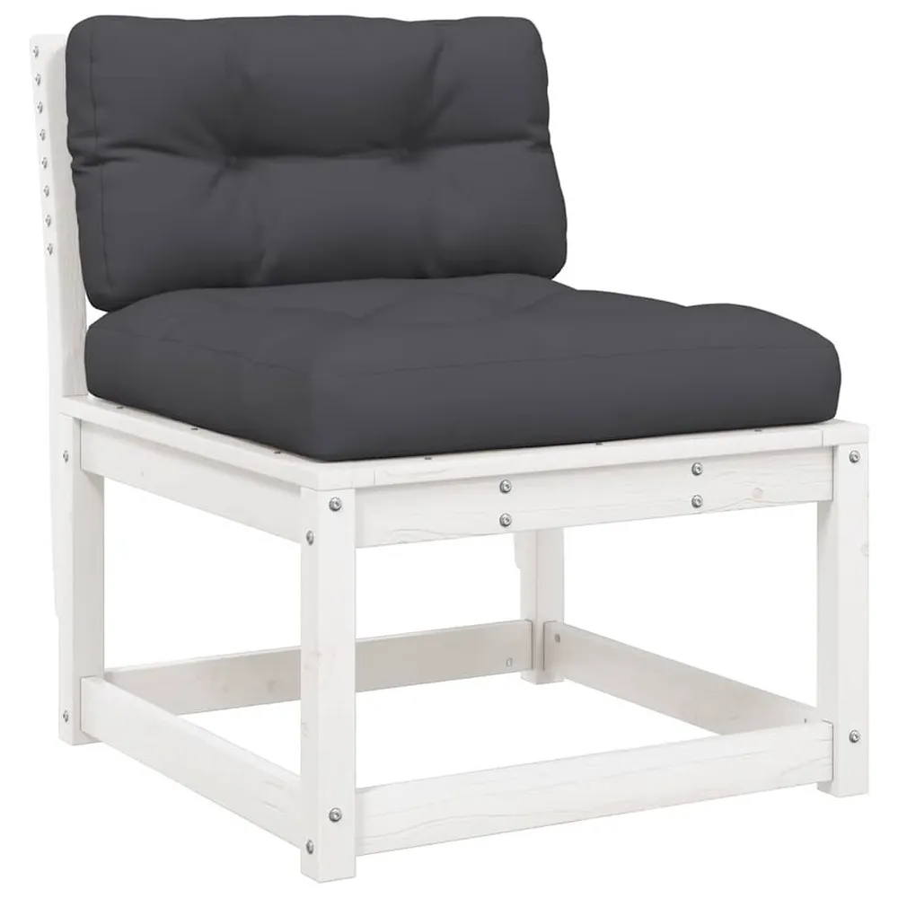 Premium para RV 6 pcs conj. sofás de jardim com almofadões pinho maciço branco