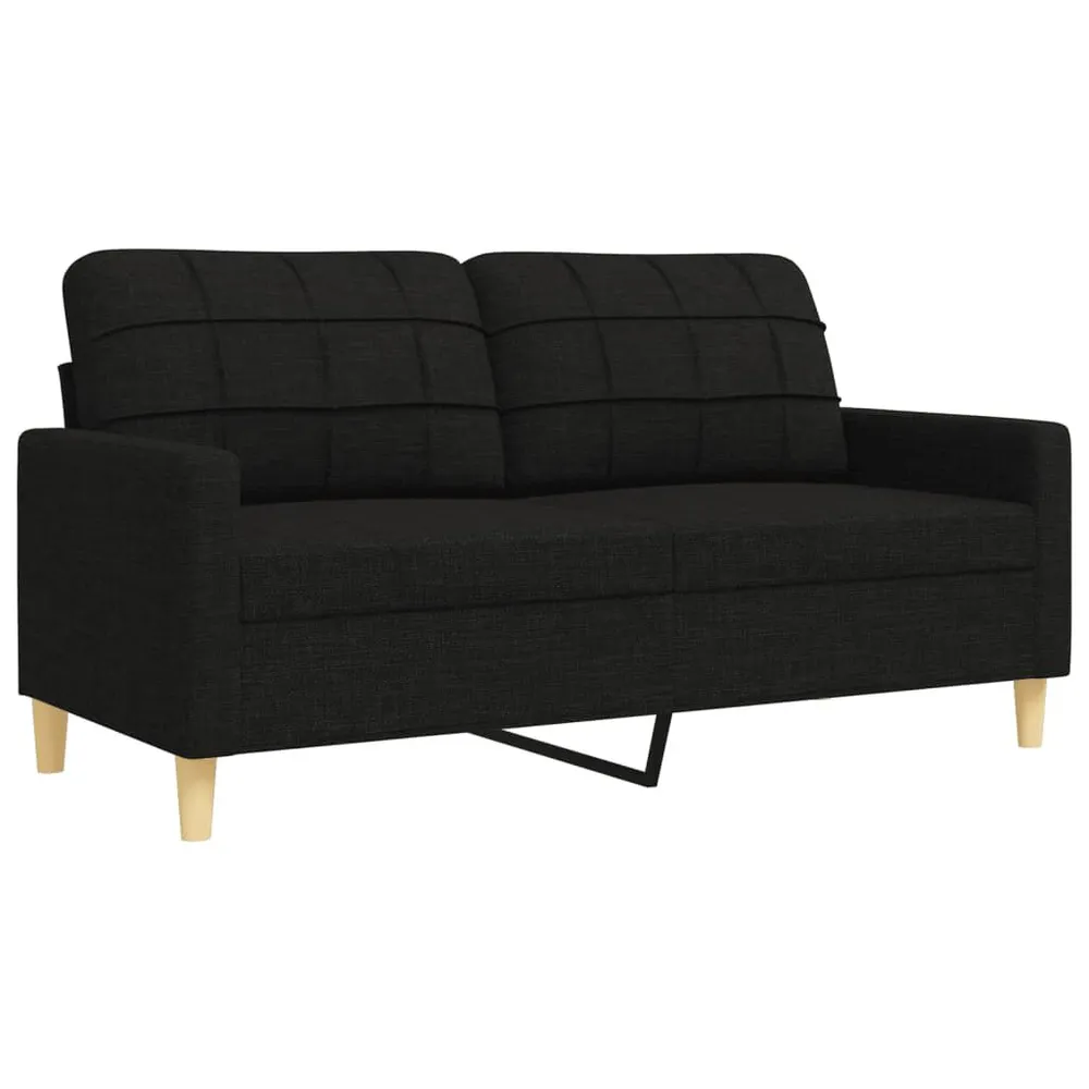 Premium para RV 3 pcs conjunto de sofás com almofadasemapoio pés tecido preto