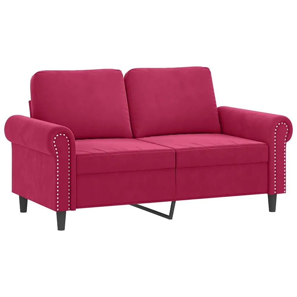 Premium para RV 2 pcs conjunto de sofás com almofadas veludo vermelho-tinto