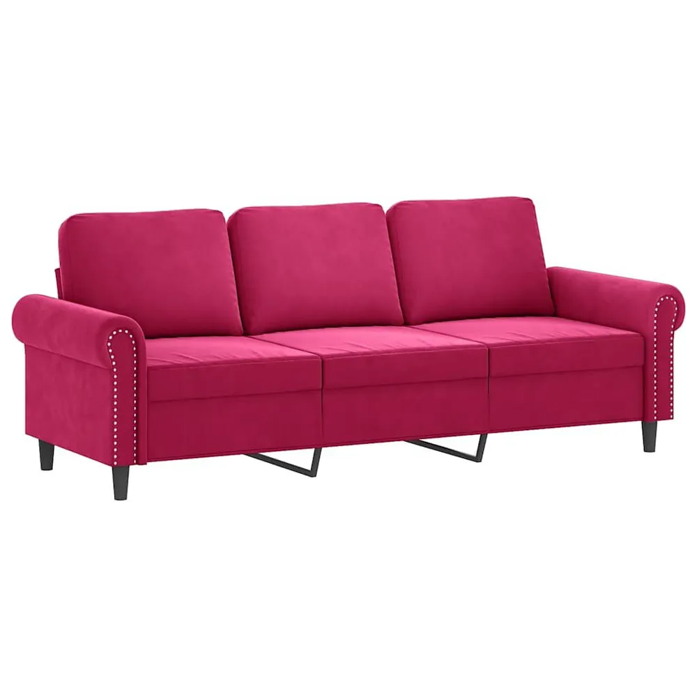 Premium para RV 2 pcs conjunto de sofás com almofadas veludo vermelho-tinto