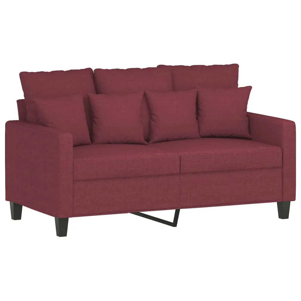 Premium para RV 3 pcs conjunto de sofás com almofadas tecido vermelho-tinto