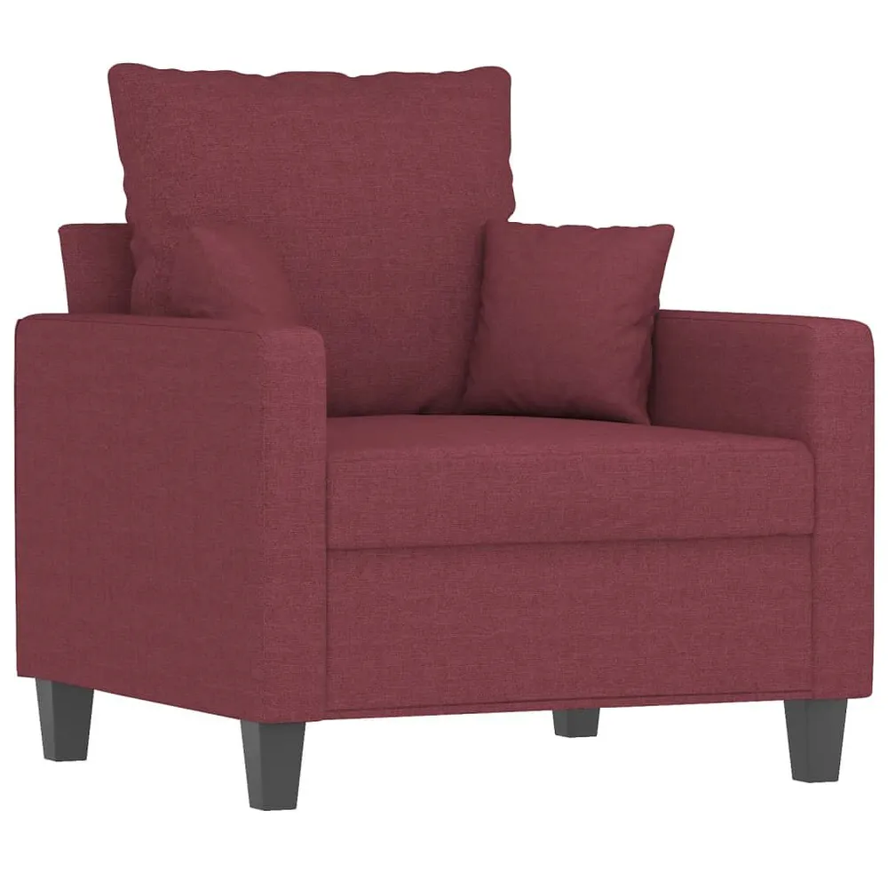 Premium para RV 3 pcs conjunto de sofás com almofadas tecido vermelho-tinto