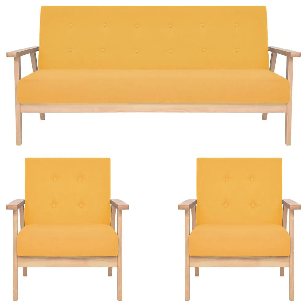 Premium para RV 3 pcs conjunto de sofás tecido amarelo