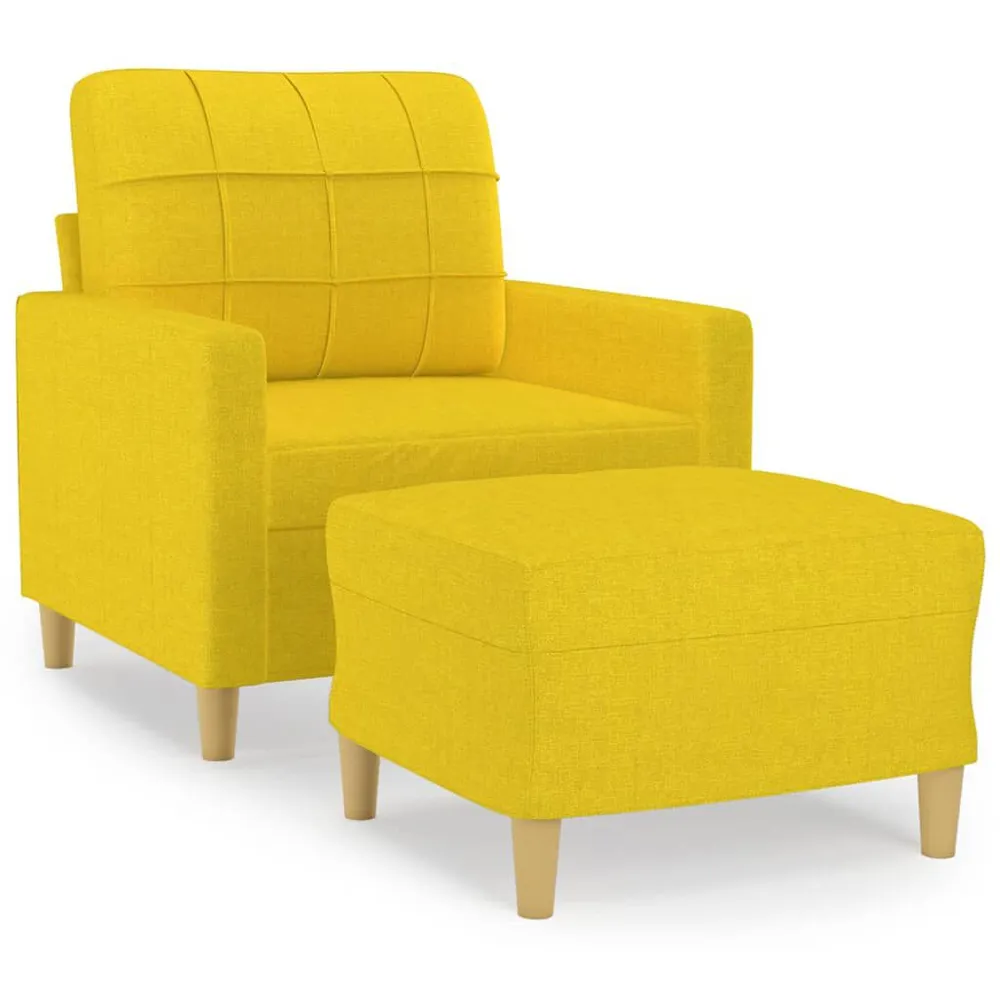 Premium para RV Poltrona com apoio de pés 60 cm tecido amarelo-claro