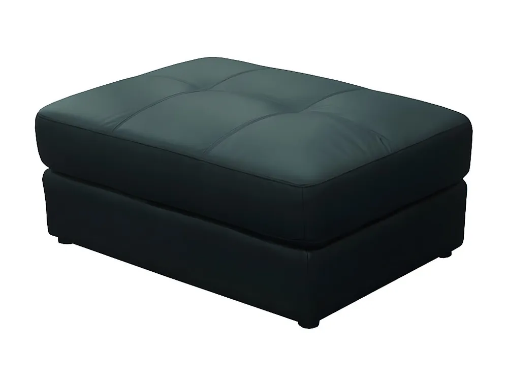 Pufe de pele de vaca design recente preto PANTHEON com 6 Ganchos Incluídos