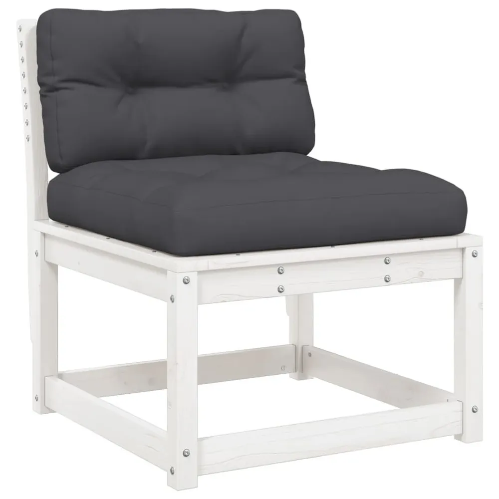 Resistente para Viagem 6 pcs conj. sofás de jardim com almofadões pinho maciço branco