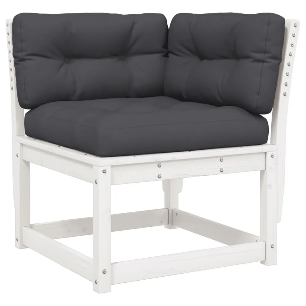 Resistente para Viagem 6 pcs conj. sofás de jardim com almofadões pinho maciço branco