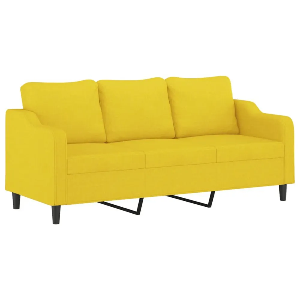 Resistente para Viagem 3 pcs conjunto de sofás com almofadões tecido amarelo-claro