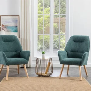 Resistente para Viagem Poltrona fixa tecido azul-esverdeado, estilo escandinavo - OSIMO