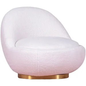 Sillón giratorio de diseño tapizado algodón - Corsica - Branco | Fácil Limpeza |