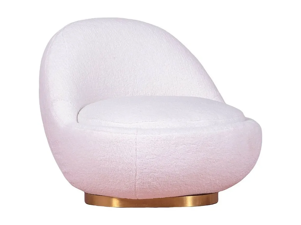Sillón giratorio de diseño tapizado algodón - Corsica - Branco | Fácil Limpeza |
