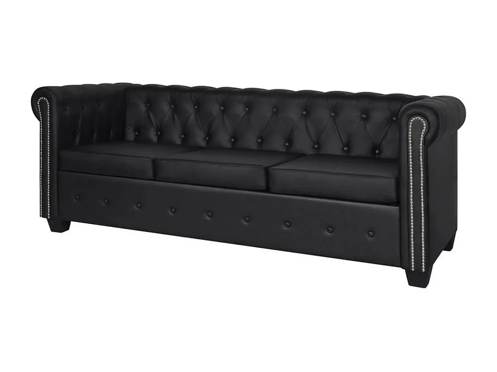 Suporte para Tablet Conjunto sofás Chesterfield 2 + 3 lugares couro artific. preto