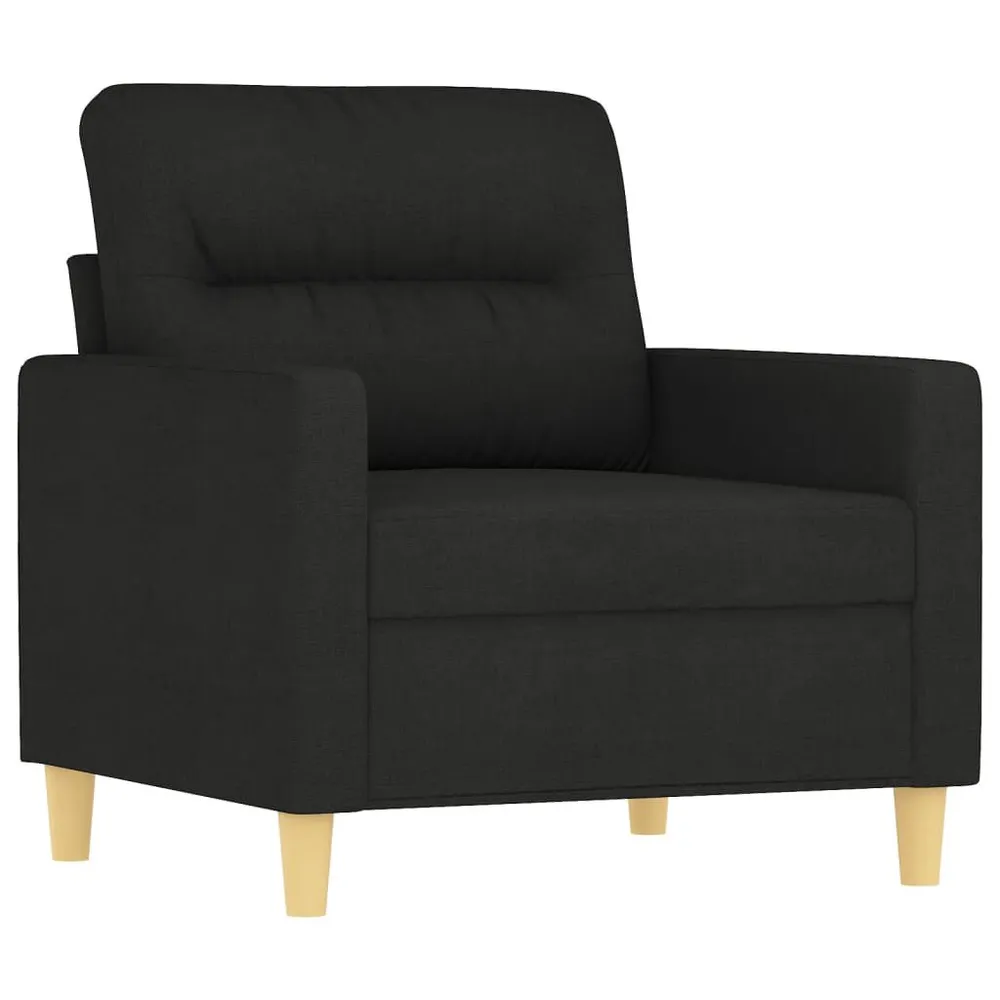 Tapete Antiderrapante 3 pcs conjunto de sofás com almofadas tecido preto