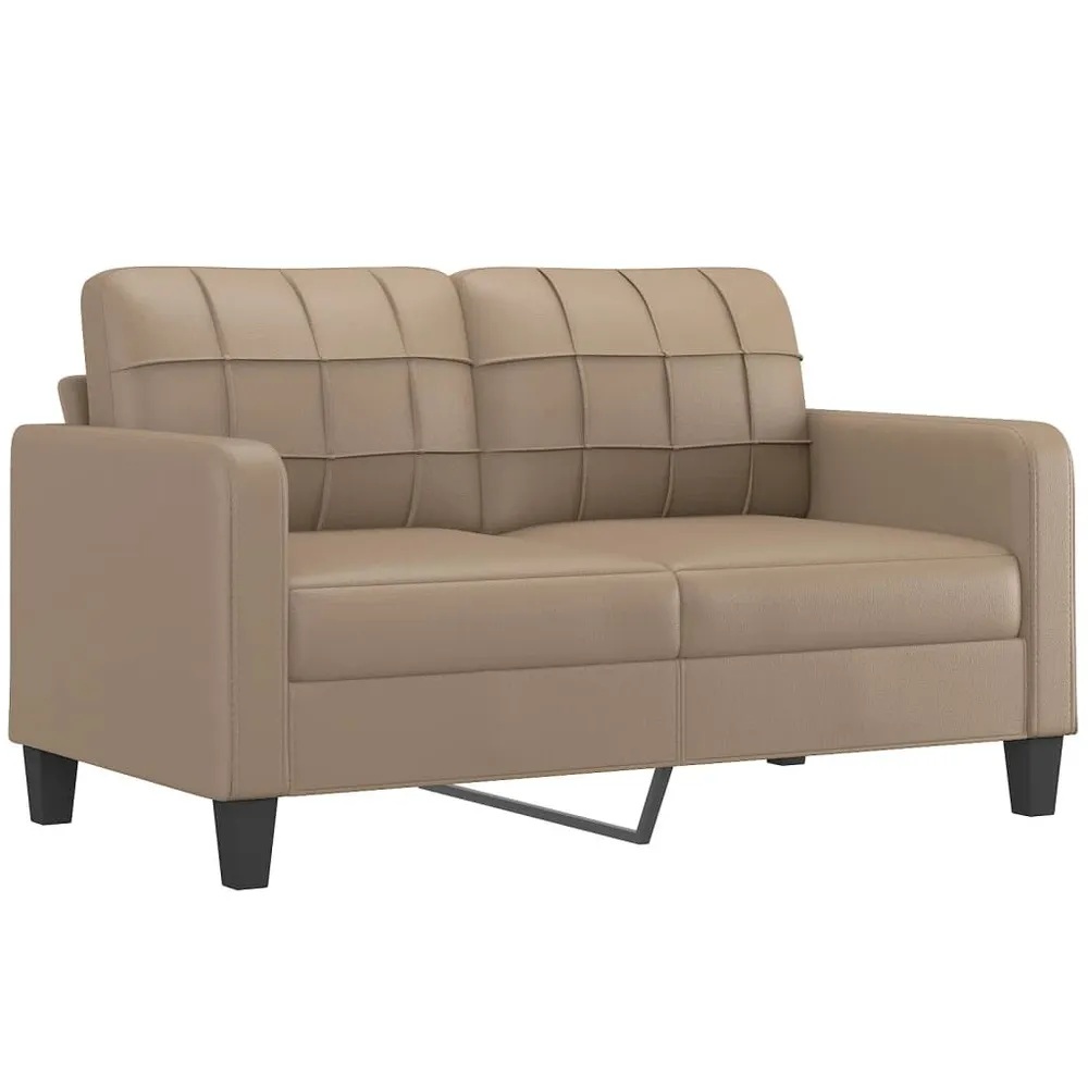 Tapete Antiderrapante 3 pcs conjunto sofás com almofadas couro artificial cappuccino