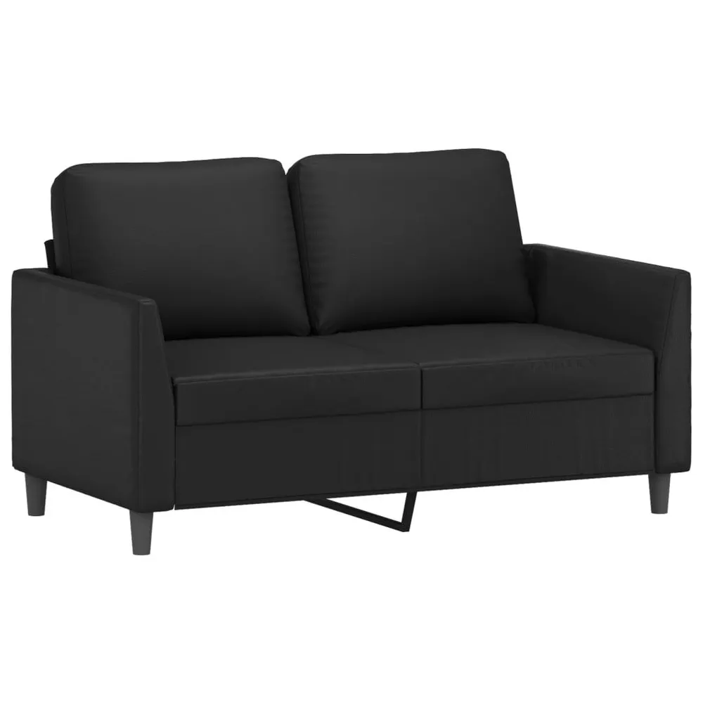 Tapete Antiderrapante 3 pcs conjunto de sofás com almofadões couro artificial preto