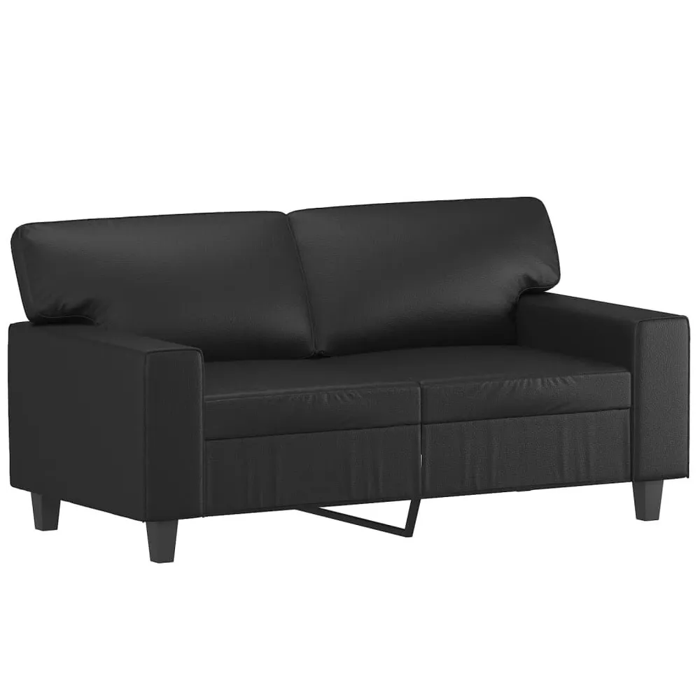 Tapete Antiderrapante 3 pcs conjunto de sofás couro artificial preto