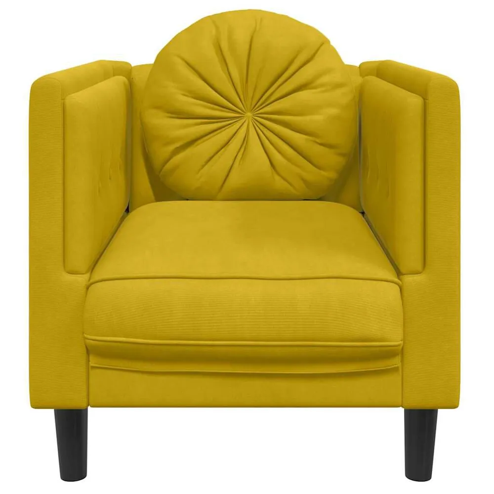 Tapete Antiderrapante Poltrona com almofadão veludo amarelo