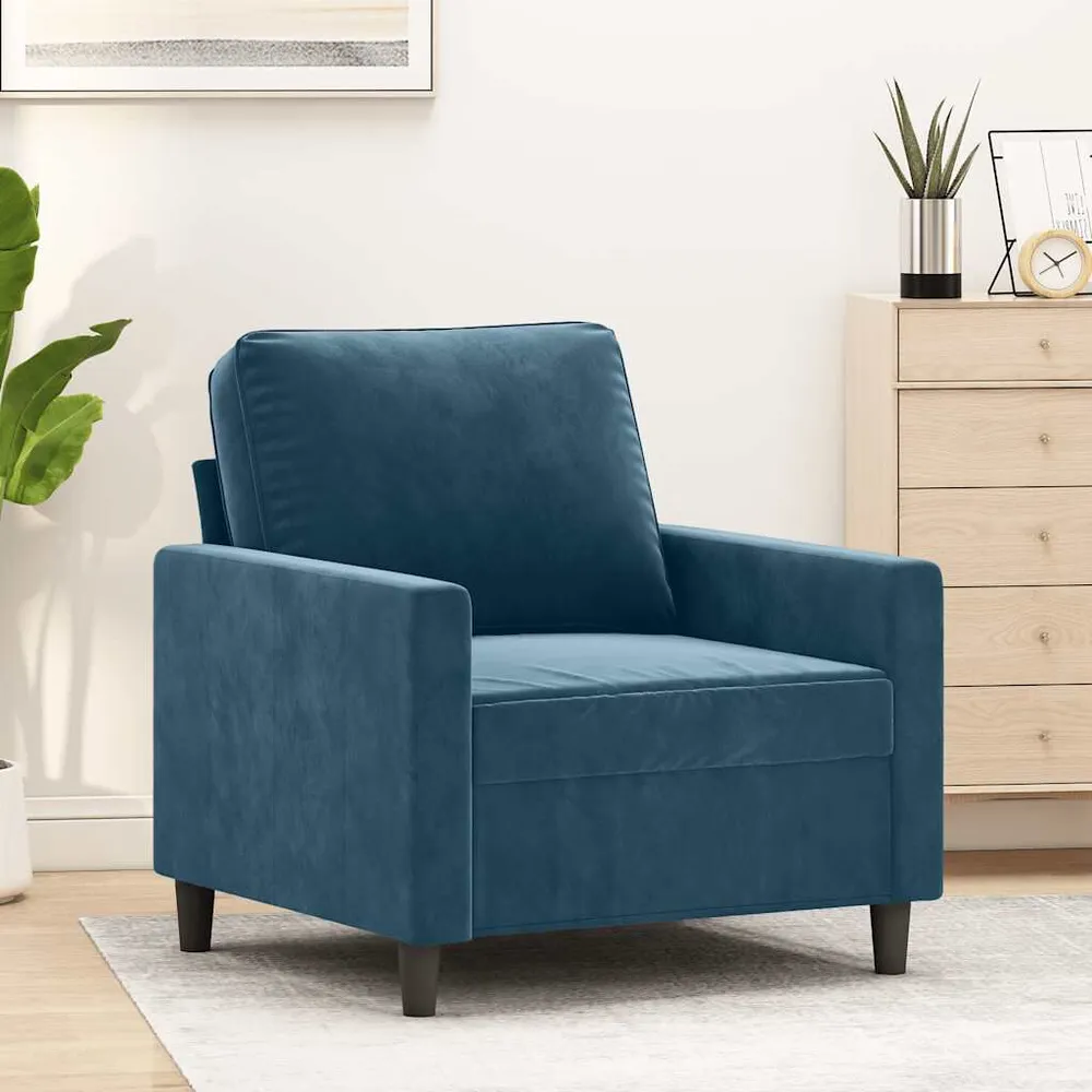Tapete Antiderrapante Poltrona 60 cm veludo azul