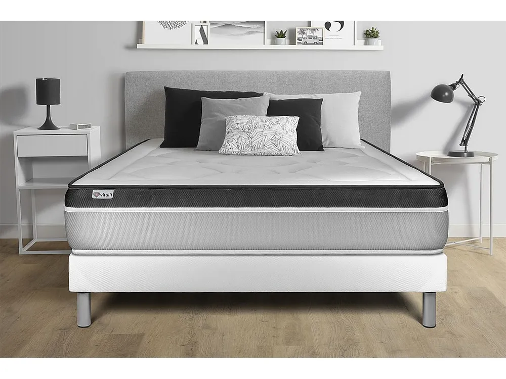 Colchão VITALIT VITAL ERGO ( 160 x 190 cm - Molas ensacadas e espuma viscoelástica ) para Controle de Poluição