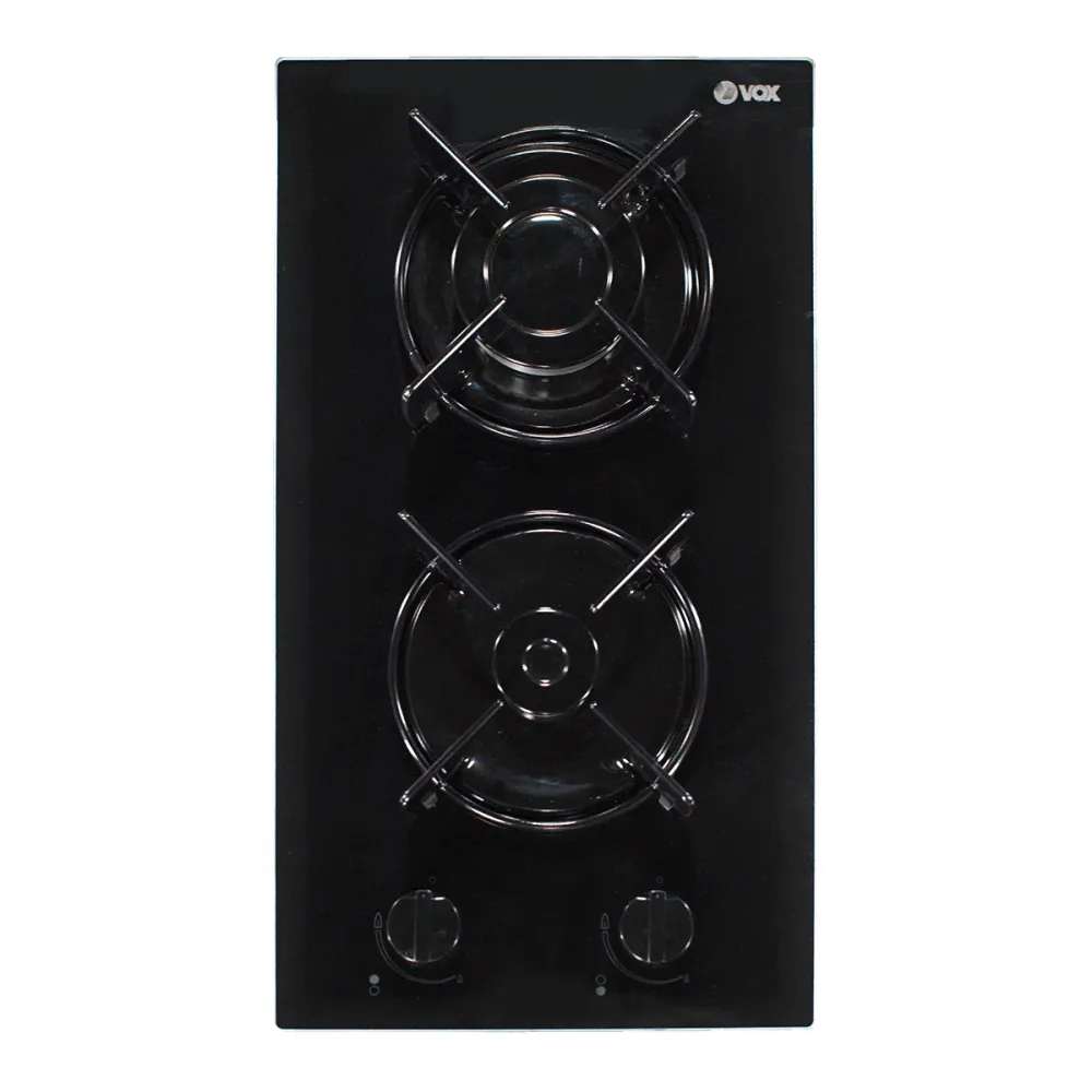 Coletor de Escape Placa Gás Vox EBC200GB | 2 Zonas, GasOnGlass, Preto