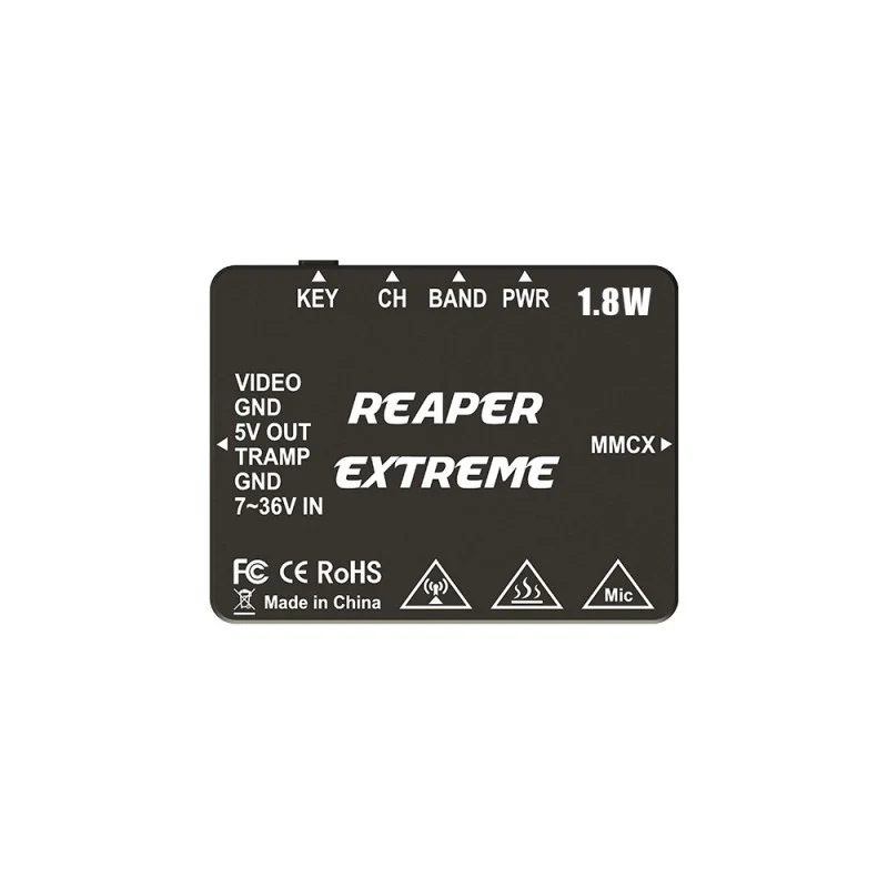Conformidade Euro Foxeer 5.8G Reaper Extreme 1.8W 72CH VTx - 25mW/200mW/500mW/1W/1.8W Transmissor de vídeo de potência com...