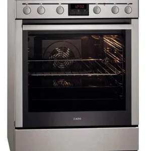 Fogão AEG 47056VS-MN | Elétrico | 85x59,6x60 cm | 74 L | 4 Zonas | ço inoxidável