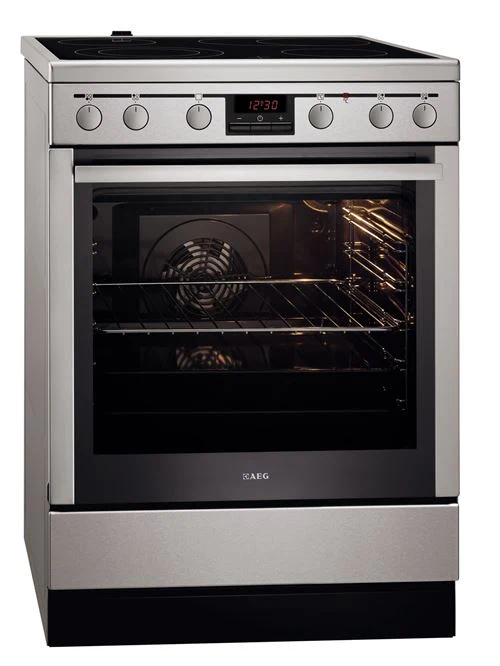 Fogão AEG 47056VS-MN | Elétrico | 85x59,6x60 cm | 74 L | 4 Zonas | ço inoxidável